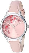 Timex TW2R66600 Crystal Bloom Women's Analog Round Watch Pink Leather Strap