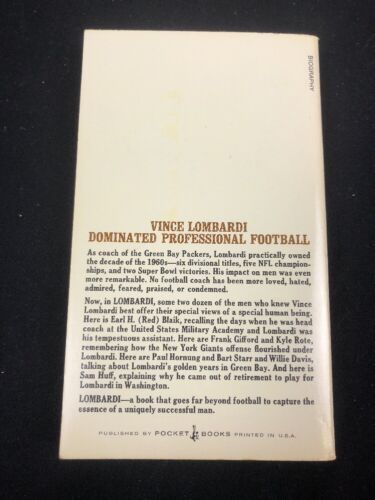 Lombardi : Winning Is the Only Thing by Jerry Kramer (1973, Paperback) - Picture 2 of 3