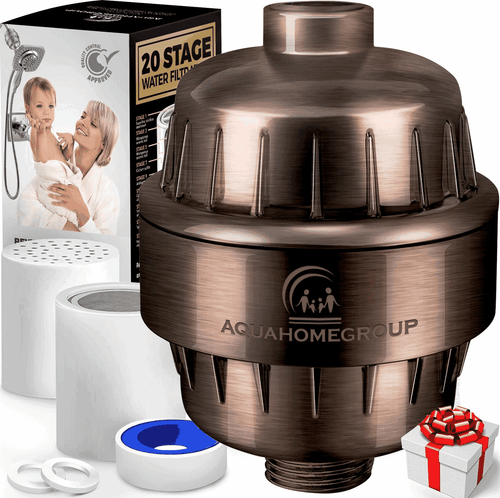 20 Stage Shower Head Filter with Vitamin C E A for Hard Water Bronze Color - Picture 2 of 8