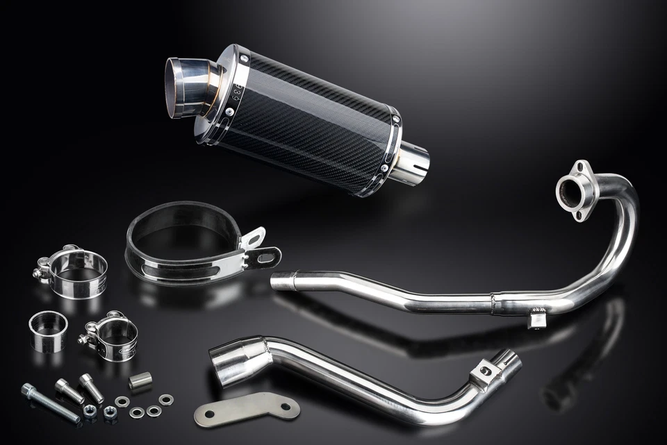 Silenciador oval de carbono Honda CRF250L 2012-2016 Delkevic escape completo 9" - Imagem 3 de 4