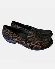 Dansko Olivia Black Bronze Snakeskin Flats Loafer Slip-on Size 38 EUR US 7.5