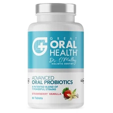 Chewable Oral Probiotics for Bad Breath, Gingivitis & Gum Disease, Strawberry
