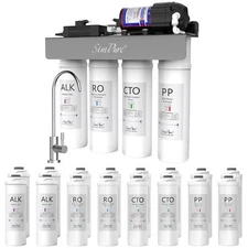SimPure WP2-400GPD Alkaline pH+ RO Reverse Osmosis Drinking Filtration System