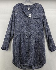 WOMENS GAP LONG SLEEVED DRAWSTRING TIE DRESS SIZE SMALL Rayon with Poly Lining
