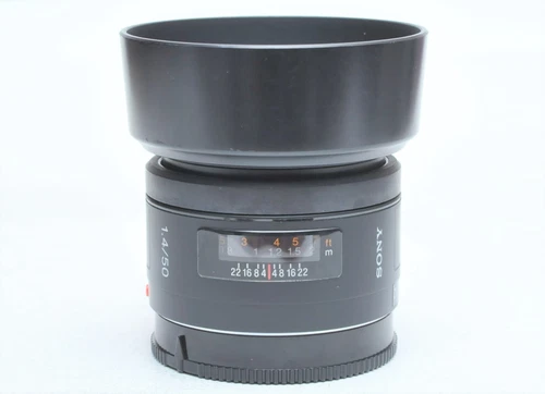 Sony 50mm F/1.4 Lens A-Mount SAL50F14 w/SH0001 Hood