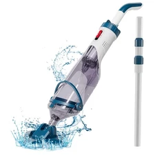 Efficient Cordless Pool Vacuum with Telescopic  - Dual Brush Heads Included