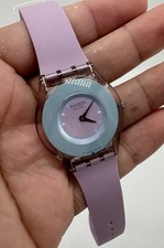 Swatch Trimento SFR101 Women Watch 2003 Analog Purple Band Fresh Battery