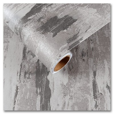 CRE8TIVE Stained Grey Concrete Wallpaper Cement 12'' x 80'', 