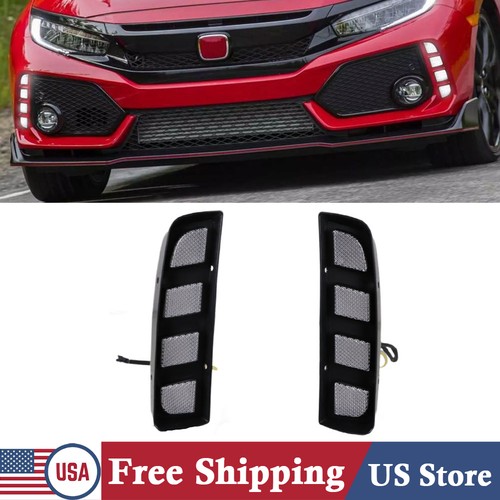 LED DRL Daytime Running Light Front Fog Lamp For Honda Civic Type R ...