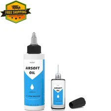 Airsoft Oil 4 Oz & 1 Oz Needle Oiler 100% Silicone Air Gun Oil, Multi-Purpose