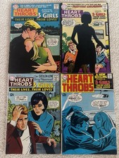 Lotto di 8 fumetti vintage DC Heart Throbs 1968 romantici fumetti nazionali FN/VF