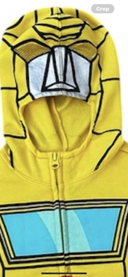 Disfraz de abejorro Transformers sudadera con capucha cremallera chaqueta niños talla pequeña 5/6 Hasbro Foto 3 de 4
