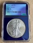 2026 $1 AMERICAN SILVER EAGLE NGC MS70 EARLY RELEASES BLUE FOIL CORE HOLDER