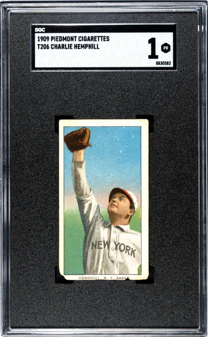 1909 T206 CHARLIE HEMPHILL NNO POOR PIEDMONT 150 SGC 1 NEW YORK HIGHLANDERS