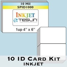 10 Teslin ID Card Kit-1-Up Inkjet Sheets  Butterfly Pouches Without Magnetic
