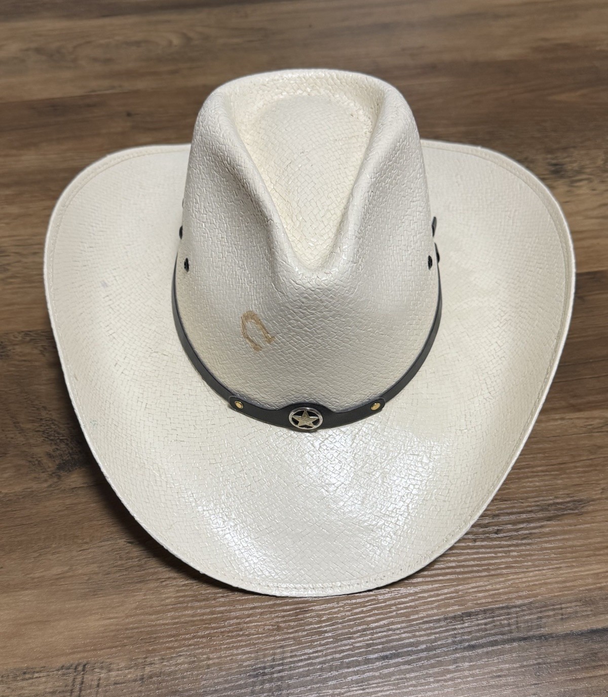 Charlie 1 Horse 7X - Rare VTG Size 7 1/8 - Straw Western Cowboy Country Unisex