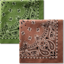 Cotton Bandanas for Men and Women 22 Inch Paisley Pattern Multi Color Accessory