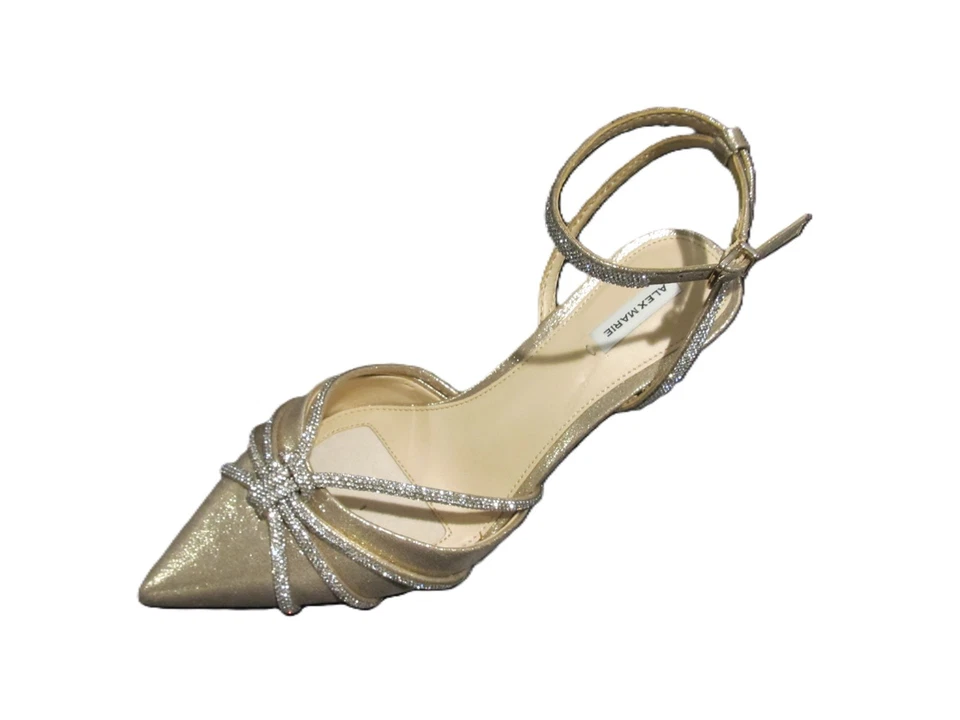 Zapatos de salón de vestir Alex Marie Allie metálicos con nudo de estrás | Dorado | Talla [Insertar talla Foto 3 de 4