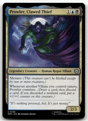 Prowler, Clawed Thief #138 (NM) Spider-Man SPM Magic MTG