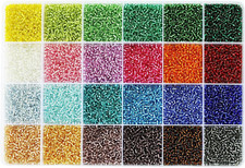 12/0 Glass Seed Beads about 15600Pcs 24 Colors 2Mm Loose Seed Beads Kit Bracelet