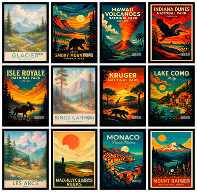 Historische Städte Reise Poster Druck | Vintage Skyline Wandbild Wohndeko