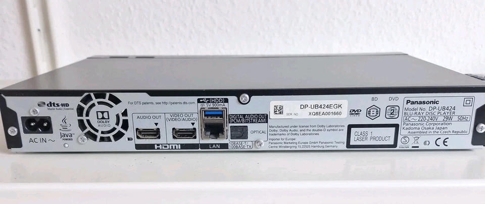 Panasonic DP-UB424EG-K Ultra HD 4K Blu-ray Player 2x HDMI USB schwarz - Bild 3 von 4