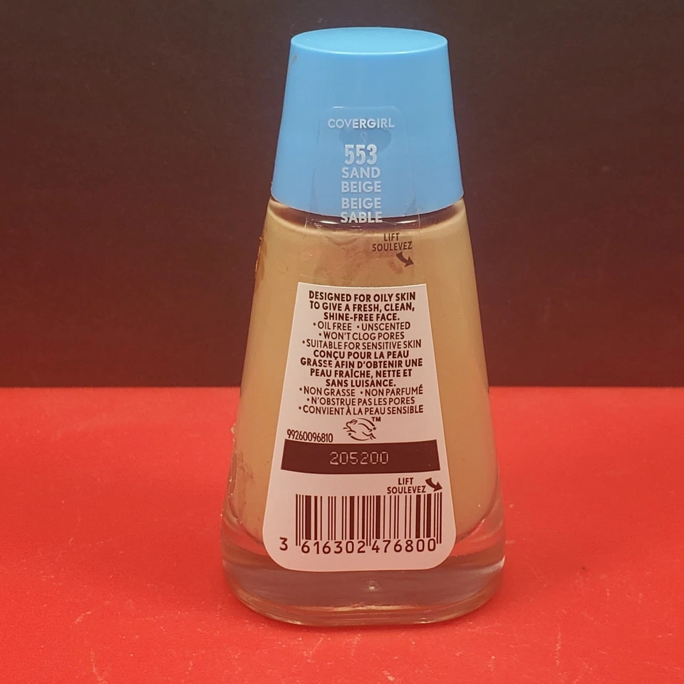 Covergirl Clean Matte Liquid Foundation Sensitive Skin #553 SAND BEIGE 1 Fl Oz - Image 3 of 4