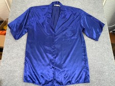 Vintage Victoria's Secret Gold Label Blue Satin Pajama Sleep Shirt Size Large