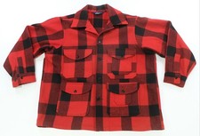 Rare Vintage WOOLRICH Buffalo Plaid Field Hunting Flannel Jacket 80s Red Black