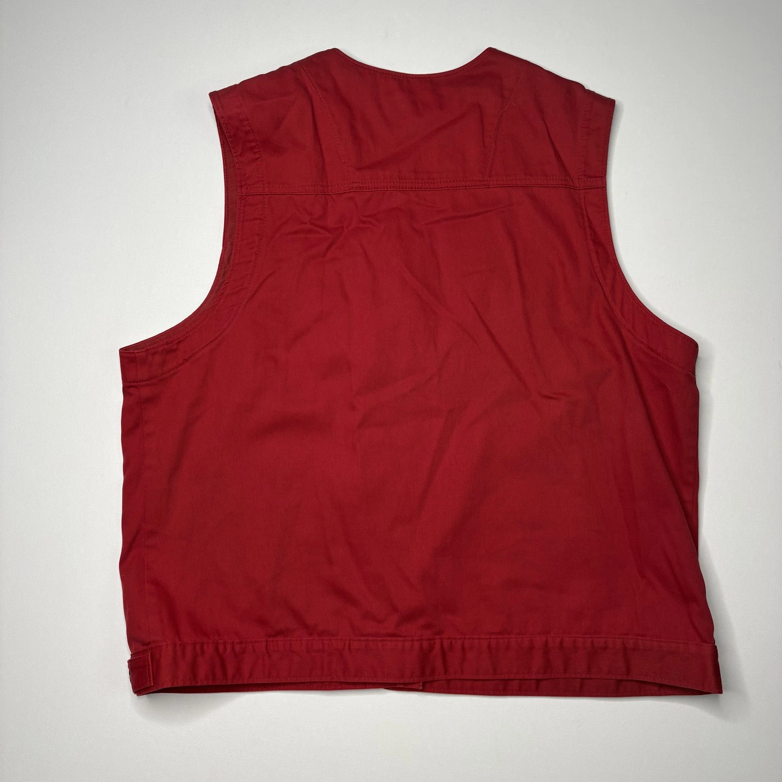 Vintage Norm Thompson Red Canvas Hunting Vest XL - product detail image 3