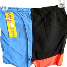 Boys Youth LARGE 24" Swim Trunks Shorts Vintage 1980's Retro Surf COLORBLOCK