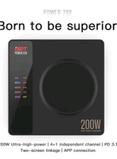 ISDT Power 200X 200W USB C 4+1 Port Desktop Charger Station with Adapter