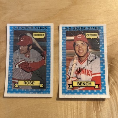 Kellogg's 1974 3-D Super Stars Baseball 2 Card Lot Rose Bench