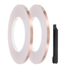 Copper Foil Tape, 2 Roll 1/4" x 164Ft Stained Glass Foil Hand Foiler Solder S...