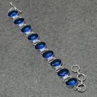 Faceted Tanzanite Quartz Oval Shape Gemstone Jewelry Ethnic Handmade Bracelet 8"