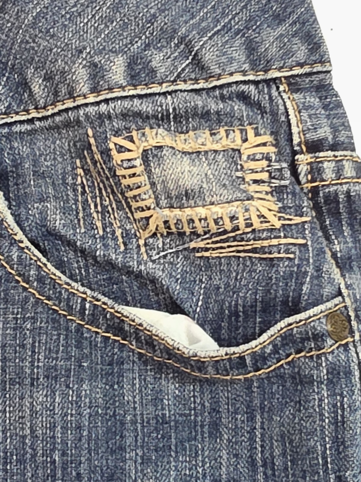 Lane Bryant Patchwork Distressed Denim Capris - S… - image 10