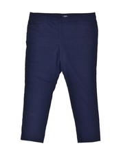 Pantalones informales ajustados CHAPS para mujer EE. UU. 18 2XL W40 L30 azul marino algodón AQ24