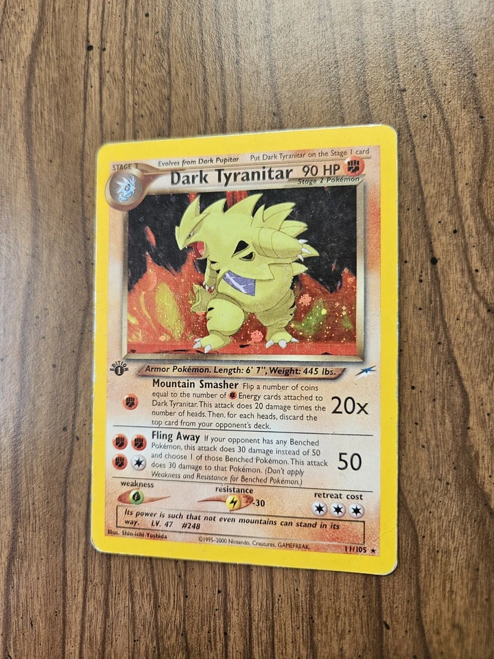 Dark Tyranitar 11/105 Neo Destiny 1st Edition Holo Rare HP - Image 4 of 4