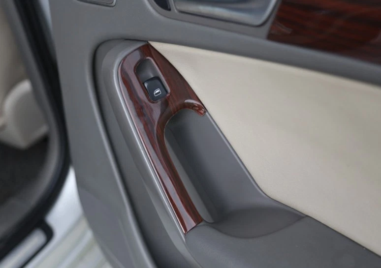 For Audi A4 B8 2009-2016 Red Wood Grain Inner Door Window Lift Switch Cover Trim - Image 3 of 4