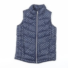 Gap Kids Girls Blue Floral Puffer Gilet Waistcoat 6-7 Years