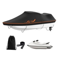 Jet Ski Cover, 600D Heavy Duty Waterproof UV-Proof Windproof 3 XXL Black