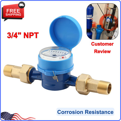 Watflow DN20 Water Meter 3/4''NPT AWWA C712 Certification Gallon Water Flow Meter