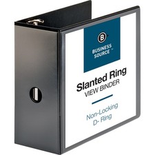 D-Ring View Binder 5" Capacity 11x8-1/2" Black 28451