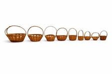 Miniature Woven Basket Lot of 9 Dollhouse Craft Display Assorted Sizes A