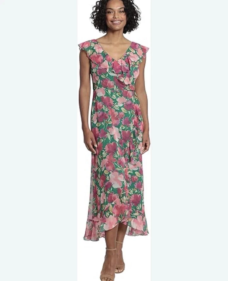 sachin and babi light blue dress Maxi Summer Dress London Times Womens Twist Neck Feminine Chiffon Halter  Maxi Lined Polyester Dress