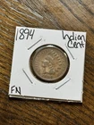 1894 Indian Head Cent Penny FN Fine Better Date US 1c Type Coin (Raw18577)
