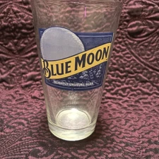 Rare Vintage Libbey Blue Moon Beer Brewery One pint, 2 Cups, 16 Oz Glass Tumbler