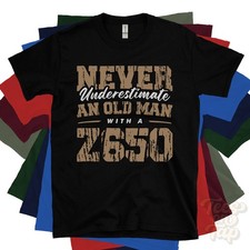NEVER UNDERESTIMATE AN OLD MAN WITH A Z650 T-SHIRT motorcycle rider biker
