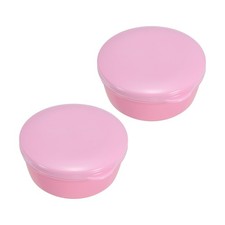 Travel Soap Container, 2 Pack Round Soap Holder Travel Case Box, Pink
