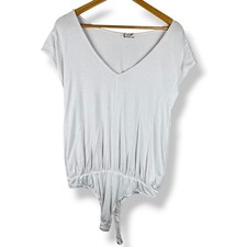 Free People Intimately Yours White Bodysuit Size Large Minimalist Capsule Lounge